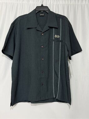 NWT Steady Clothing Men’s Six String  Rockabilly Bowling Button Down Shirt Large